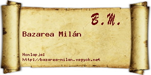 Bazarea Milán névjegykártya